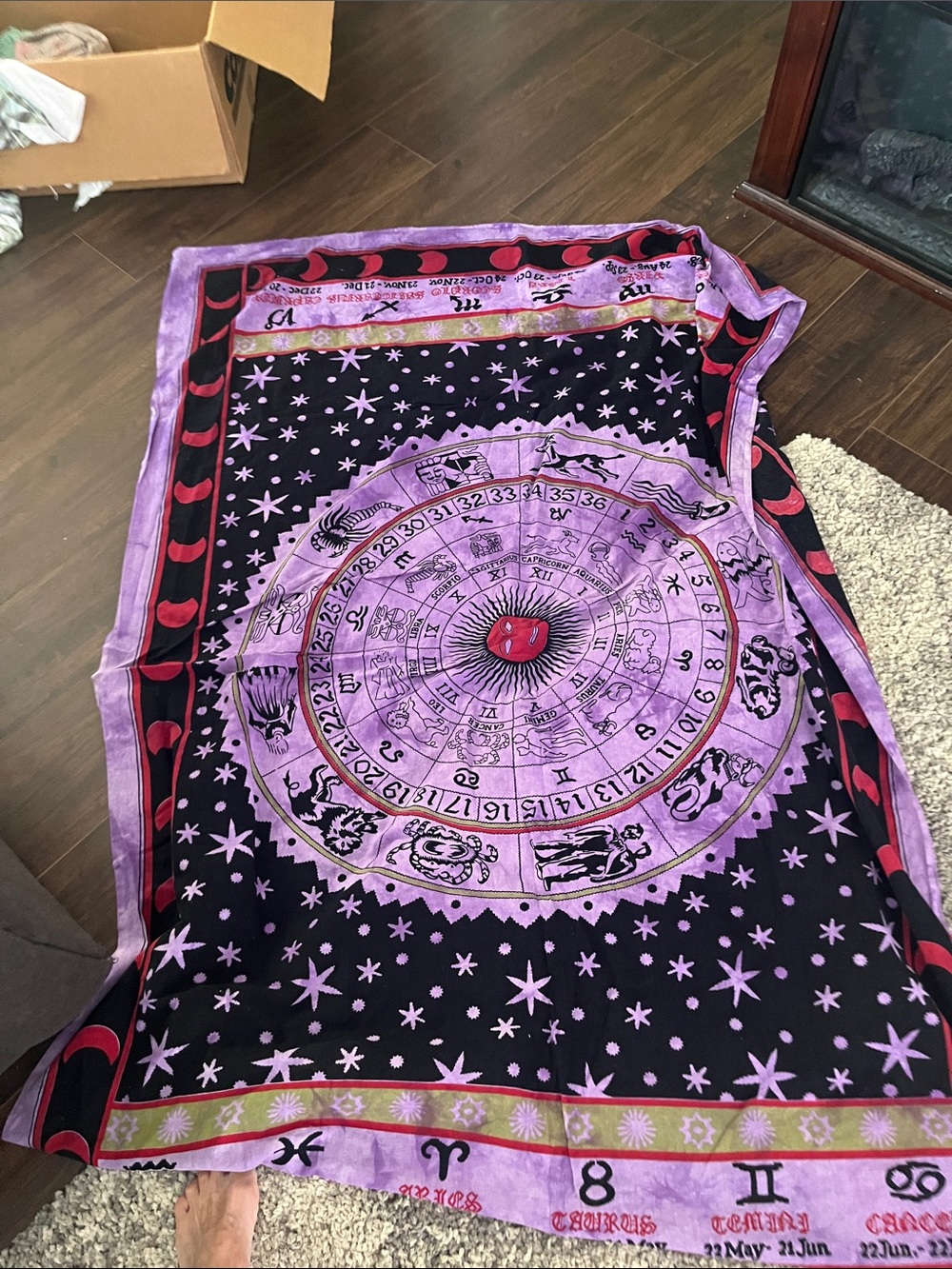 New Purple Zodiac Astrology Wall Tapestry - Multipurpose Home Wall Decor